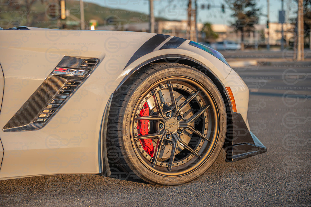 2014-2019 Corvette C7 CARBON FLASH Front Wheel Molding Trim Fender Flares